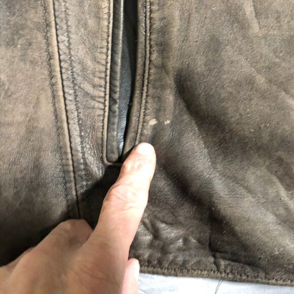 Marc New York Mens Mens Moto Leather Jaket Size XL Full Zip Biker Quilted Brown - Picture 4 of 16